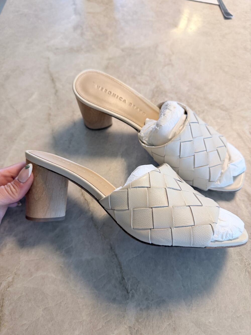 Veronica Beard Kiele Leather Block Heel Sandal 7.5